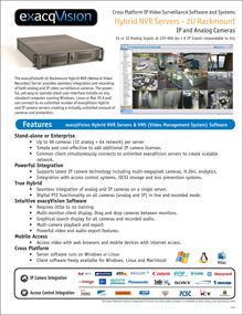 exacqVision 2U Hybrid NVR Server Spec Sheet