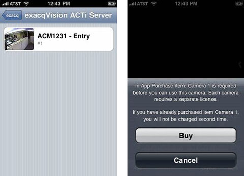 exacqVision iPhone app version 1.15