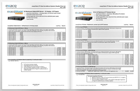 exacqVision Price List May 08