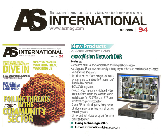 Exacq in A&S International 10-06