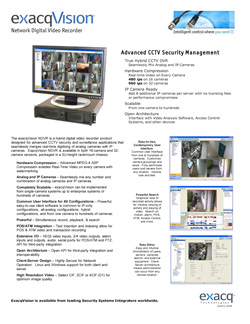 exacqVision spec sheet - June 5, 2006