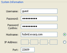 exacqVision domain name address