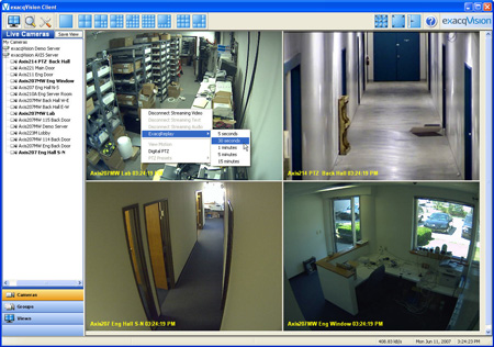 exacqVision client - exacqReplay menu 1