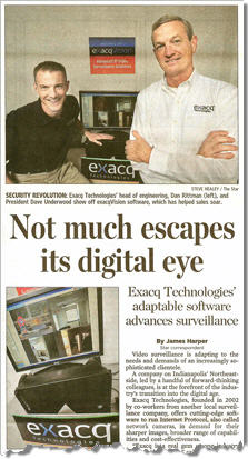 Exacq in Indianapolis Star 15 Apr 1008
