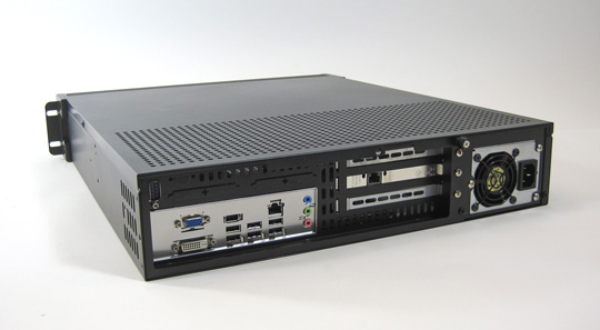exacqVision 2U IP Server - rear view, dual NIC option